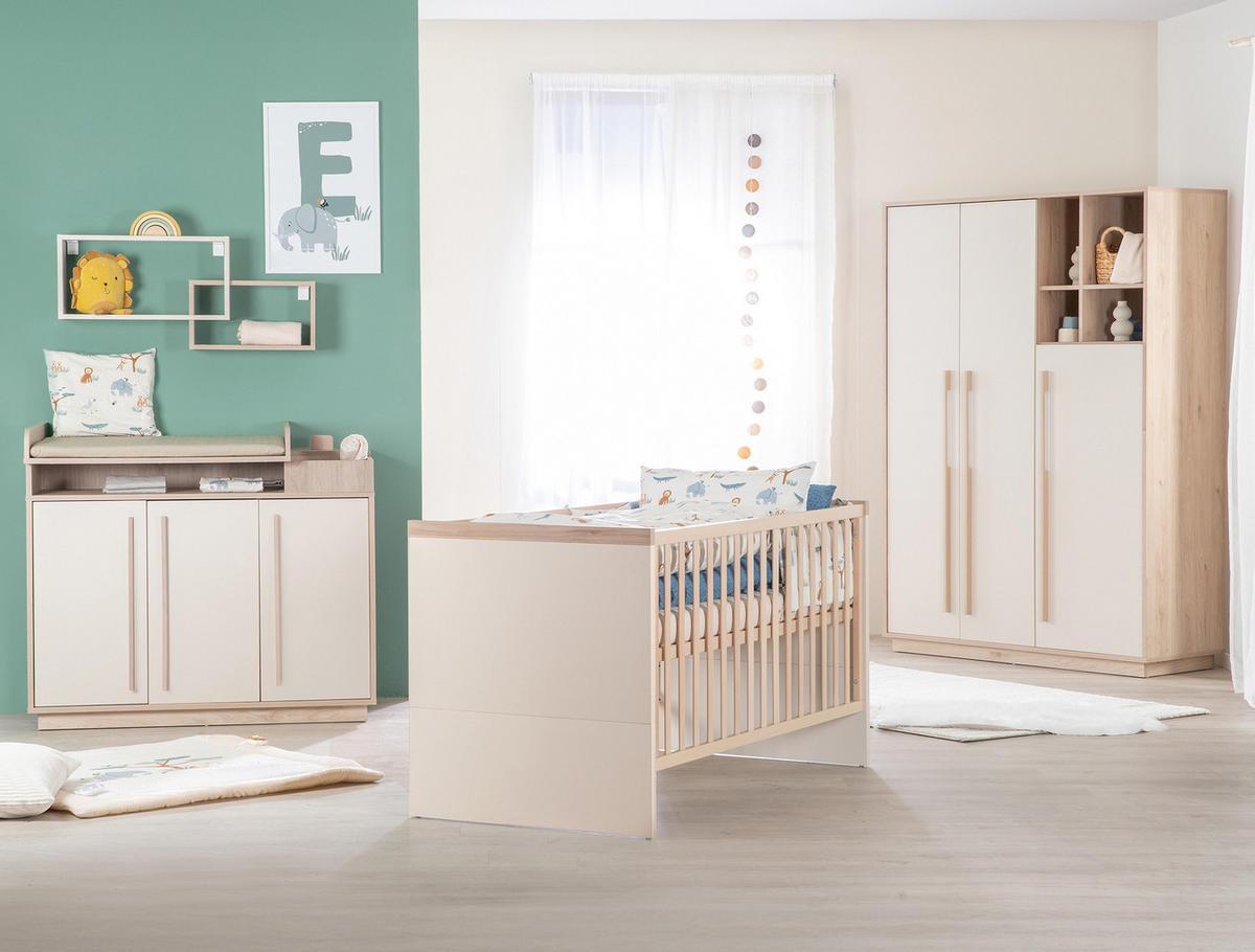 BABYZIMMER Elva 3-teilig - Creme, Holz (1/1/1cm) - Roba