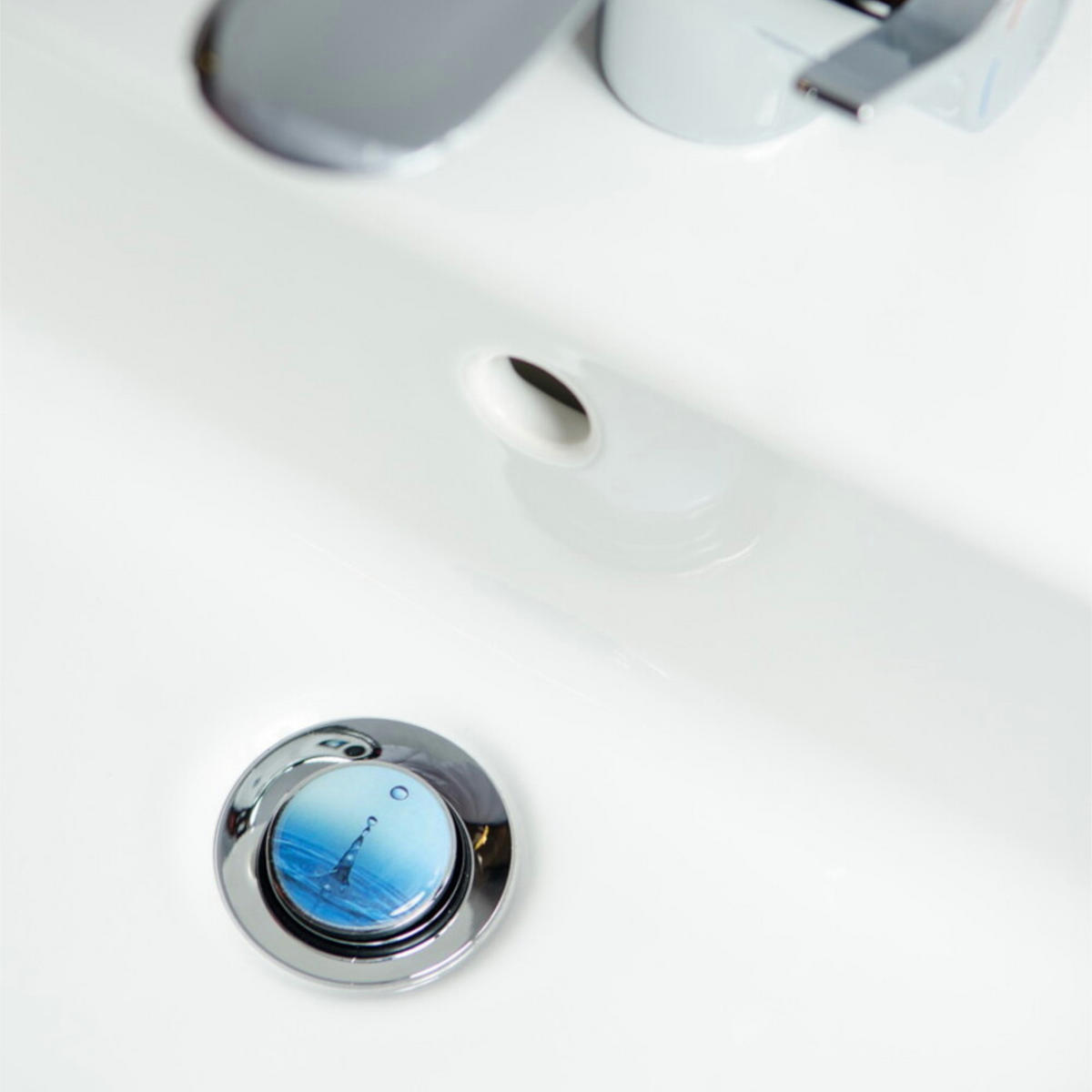 WASCHBECKENSTÖPSEL Tropfen - Blau, Kunststoff/Metall (4/7/7cm) - Sanilo