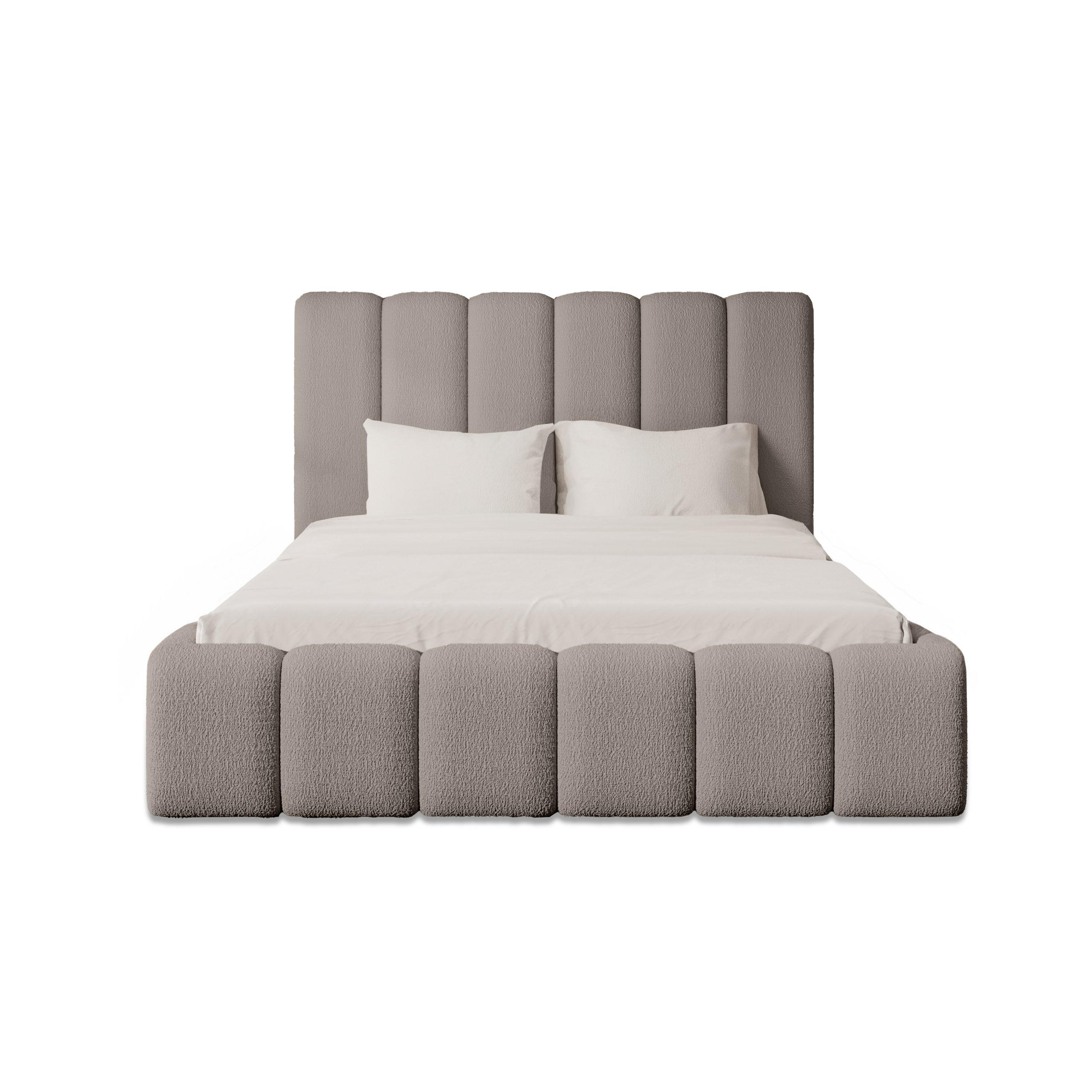 POLSTERBETT mit Bettkasten Andorf 160x200 cm, Beige - Beige, Textil (160/200cm) - Meblito