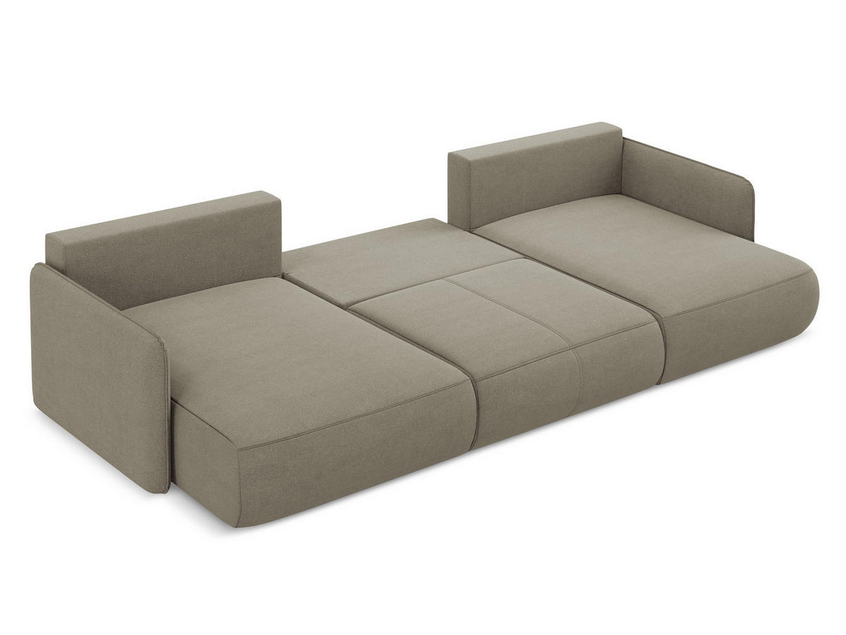 WOHNLANDSCHAFT Strukturstoff Stoff Beige - Beige/Schwarz, Kunststoff/Textil (290/86/148cm) - Makamii
