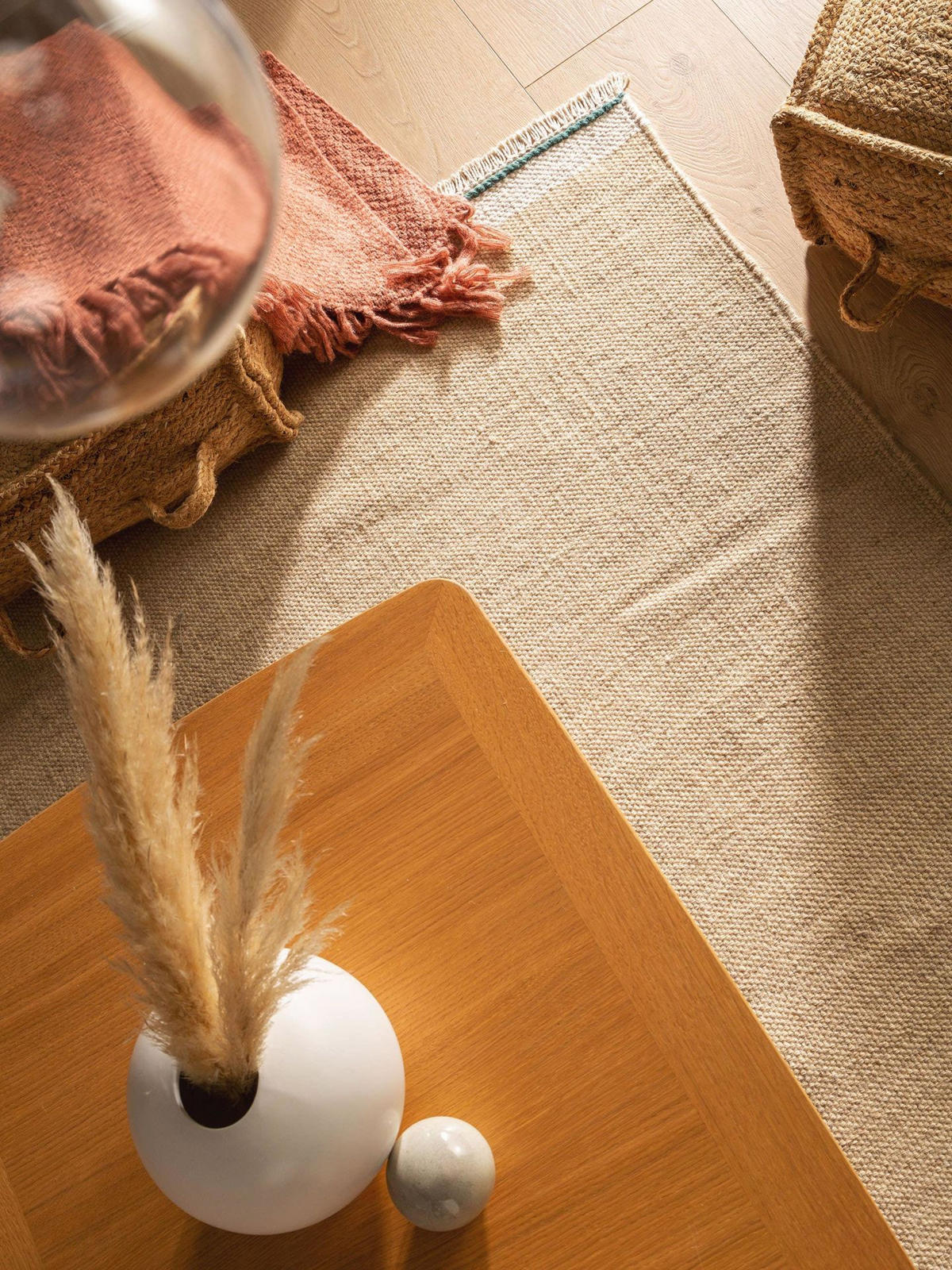 TEPPICH Wollteppich Karla Beige - Beige, Naturmaterialien/Textil (200/1cm) - KUNSTLOFT