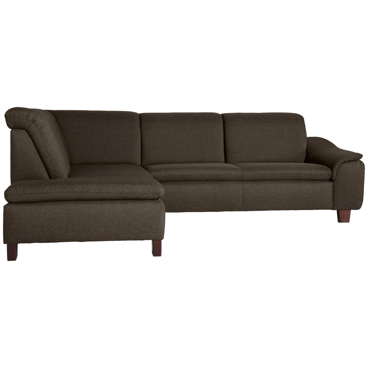 ECKSOFA mit Ottomane links Kaylil Flachgewebe braun - Braun, Kunststoff (187/247cm) - 58aufmkessel