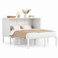 SCHRANKBETT 140/200 cm in Weiß mit Lattenrost und Stauraum - Weiß, Holz/Holzwerkstoff (140/200cm) - CHICFURN