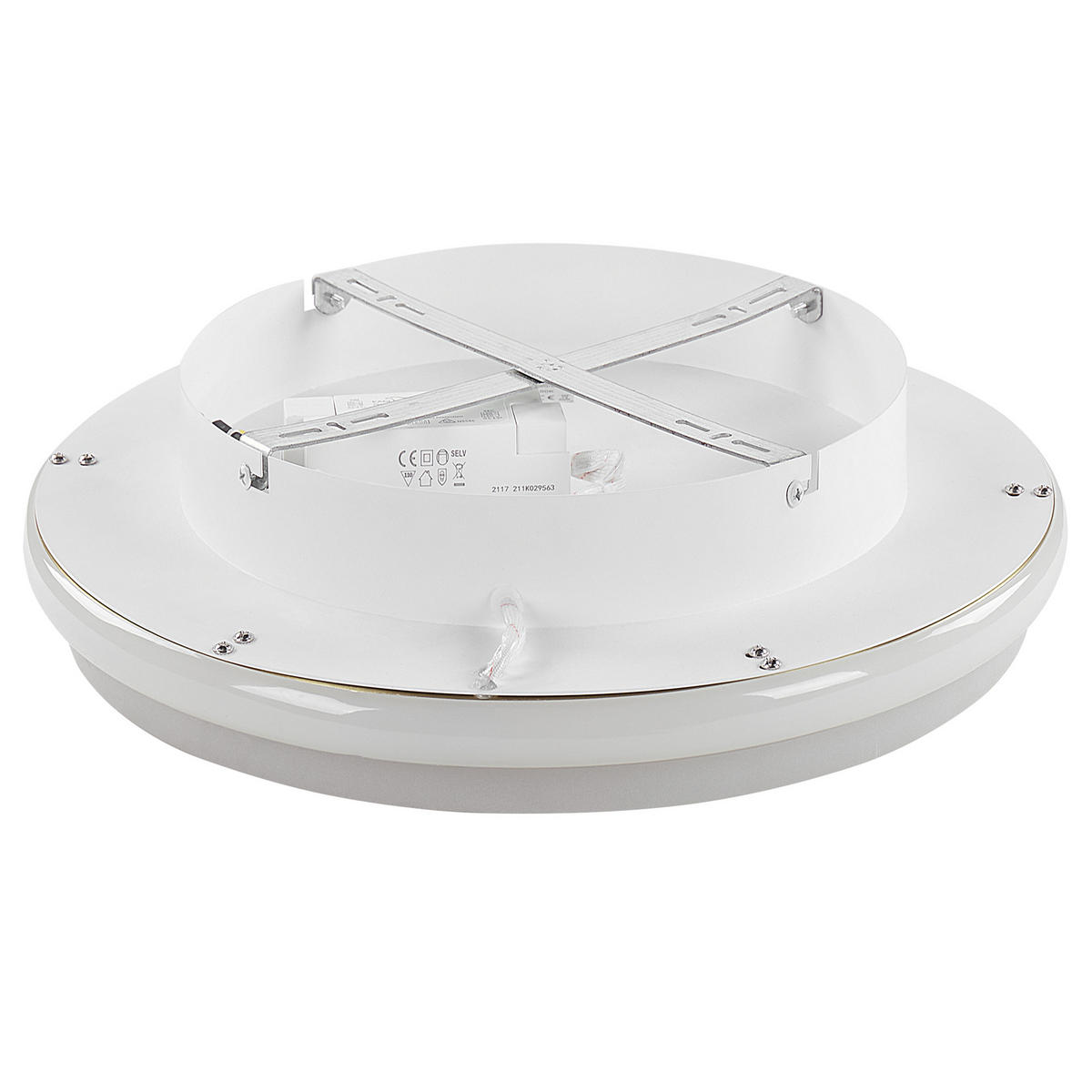 DECKENLEUCHTE Taping 42/42/7 cm - Goldfarben, Metall (42/42/7cm) - Beliani