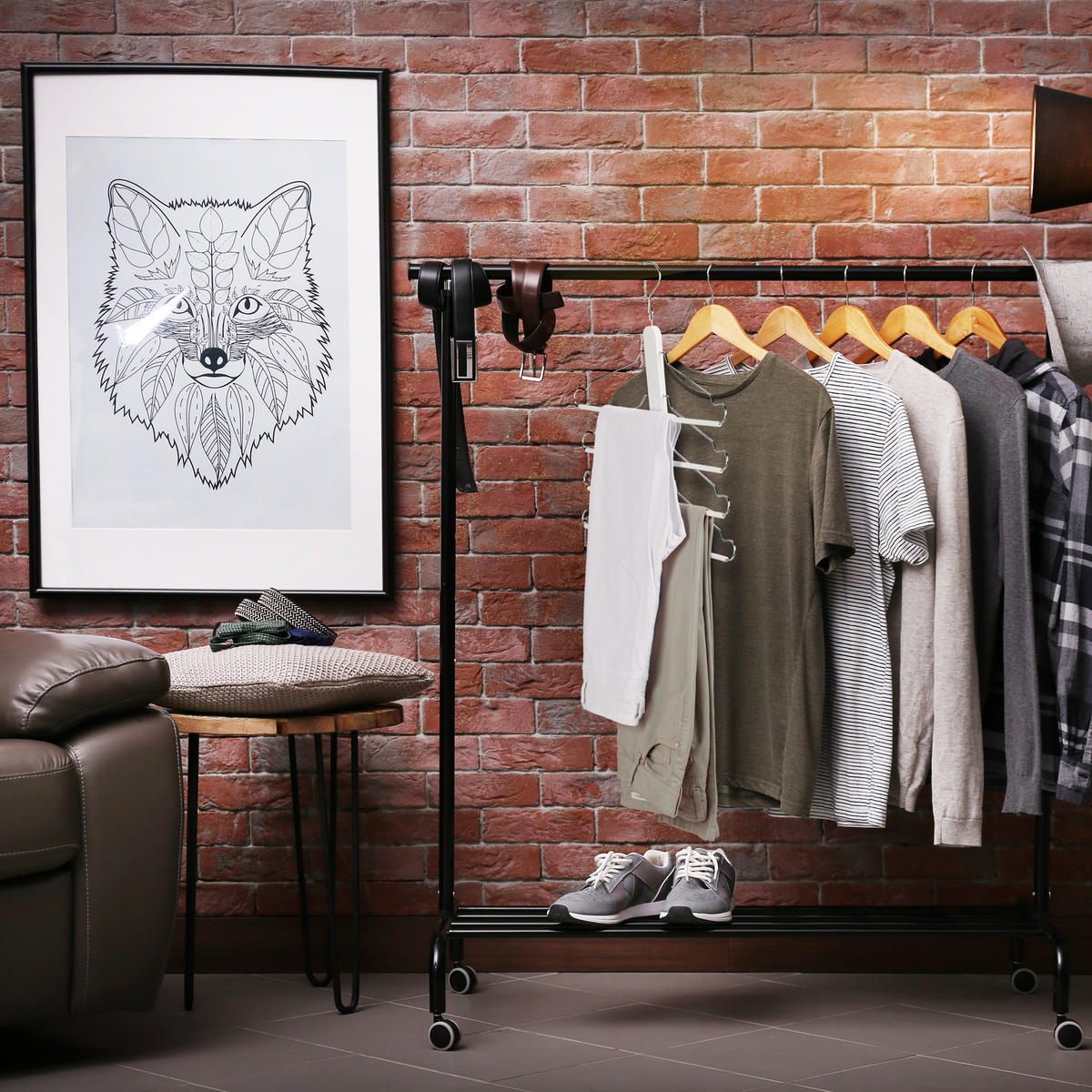 ÚSPORNÝ vešiak - biela, kov/drevo (2.5cm) - Relaxdays