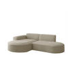 ECKSOFA Palma Xs Ottomane Ascot Bukla - Champagner, Holzwerkstoff/Textil (236/165cm) - Fun Möbel