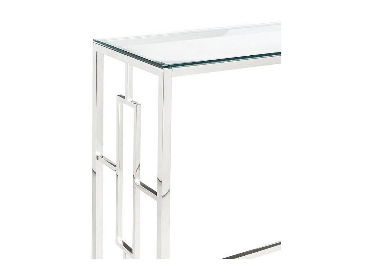 KONSOLENTISCH - 120 cm x 40 cm - Glas - Transparent, Silberfarben - CLOTILDE - Transparent/Silberfarben, Glas (40/120/78cm) - Vente-Unique