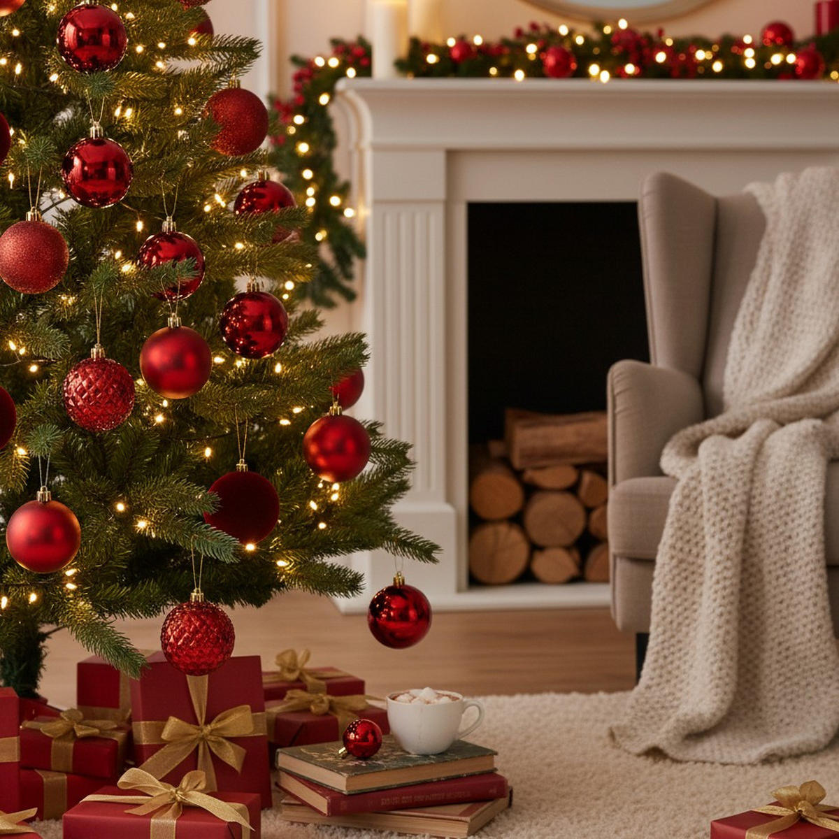 WEIHNACHTSKUGELN 16er Set Ø 8 cm - Rot, Kunststoff (15.8/31.6/15.8cm) - Home Styling Collection