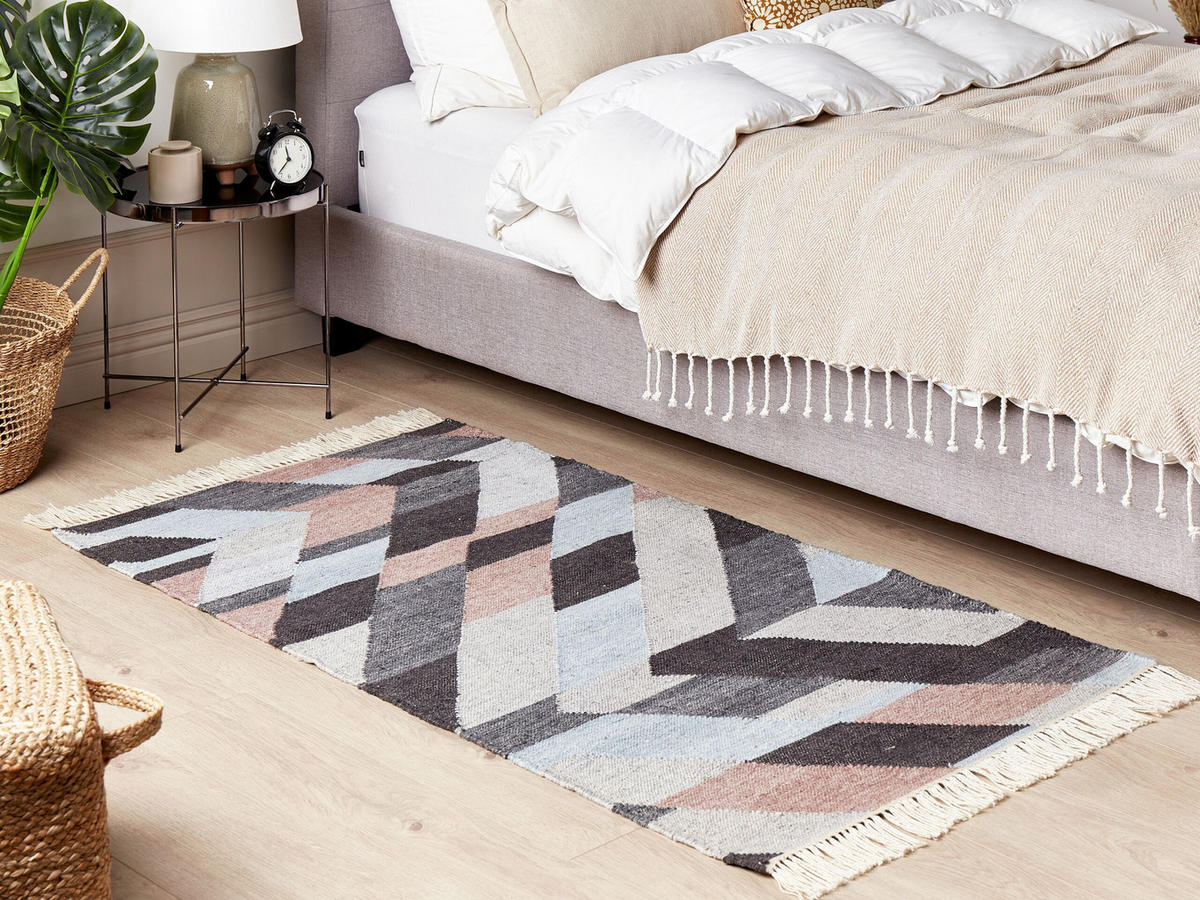 TEPPICH geflochten Nakkas 150/80 cm - Multicolor, Naturmaterialen (80/150cm) - Beliani