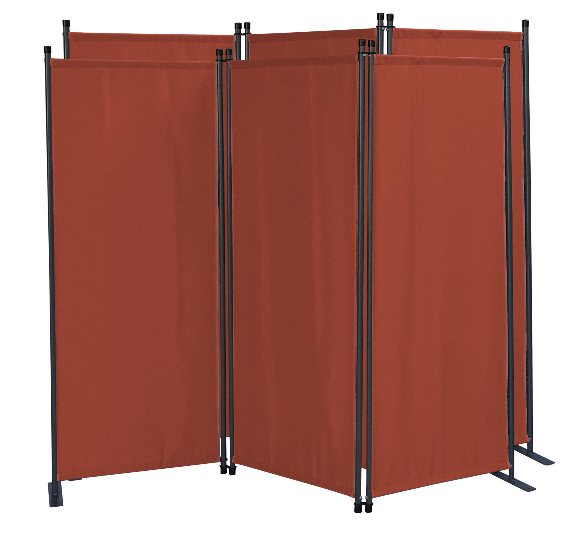 PARAVENT 2 Stück 3-tlg. 170x165 cm Rotorange - Terracotta, Metall (165/170cm) - QUICK STAR