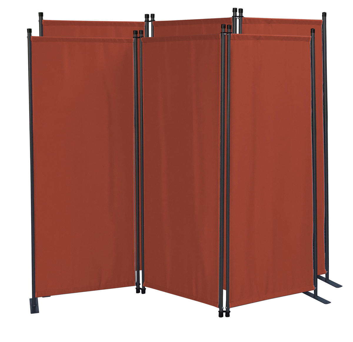 PARAVENT 2 Stück 3-tlg. 170x165 cm Rotorange - Terracotta, Metall (165/170cm) - QUICK STAR