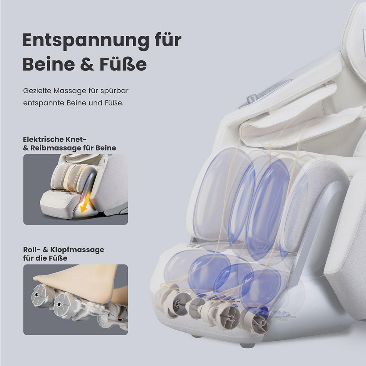 MASSAGESESSEL KAUFEN ALVINA - Grau - Grau, Kunststoff (76.7/157/116cm) - Home Deluxe