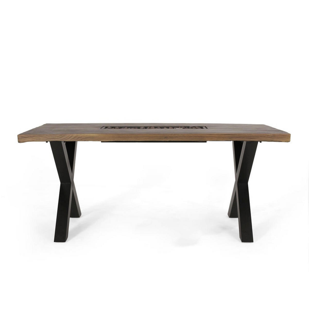 TISCHBEINE 2-tlg Set X-förmige aus Eisen in Schwarz 71-cm hohe 50 x 7 x 71 cm - Schwarz, Metall (50/71/7cm) - Livingandhome