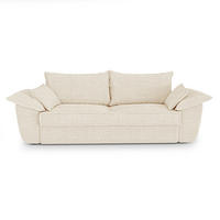 SOFA 3-Sitzer Gerippter Samt Creme 232cm - Creme, Textil (232/92/102cm) - Sia Home