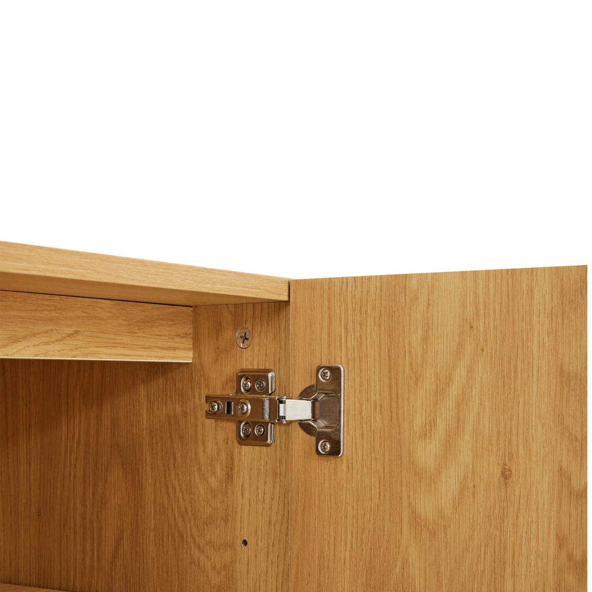 SIDEBOARD in Naturfarben Kommode mit 2 Türen Metallbeinen Linien Design Buffet Kommode für Wohnzimmer, B100/T40/T75cm - Schwarz/Naturfarben, Holzwerkstoff/Metall (100/75/40cm) - STILVORA