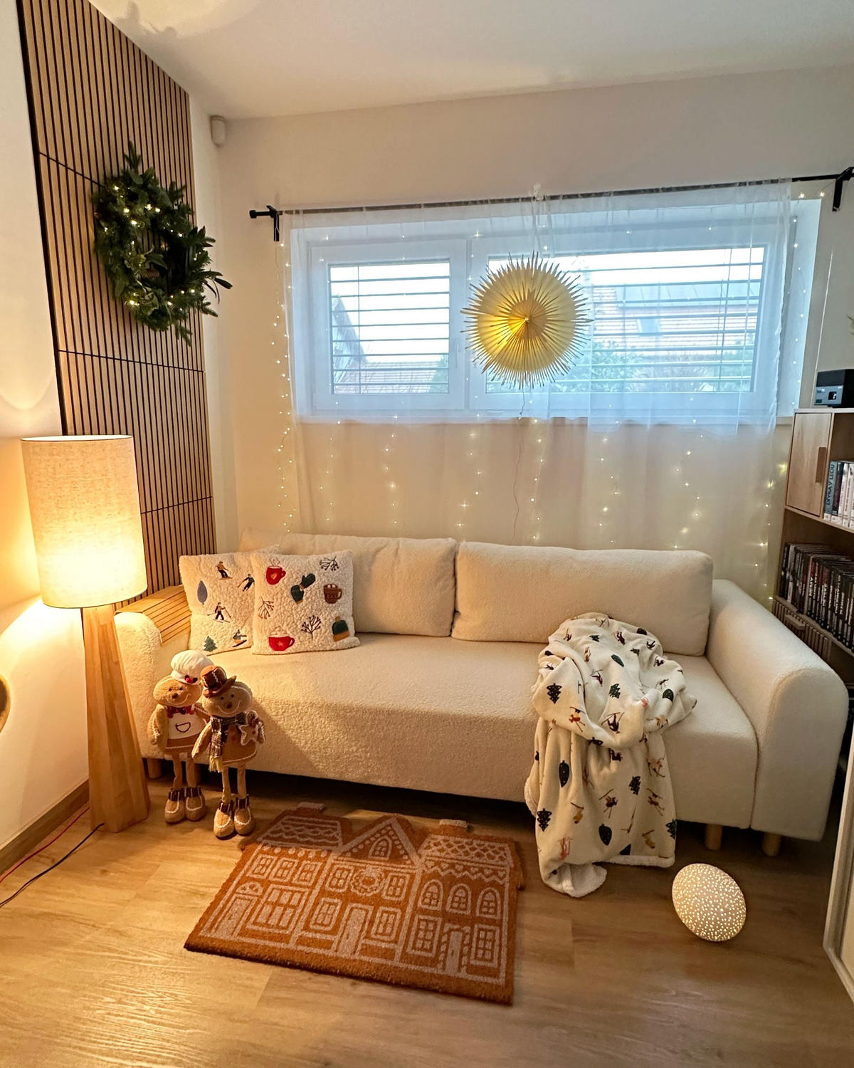 ROHOŽKA Přírodní 60/90 cm s vánočním motivem Kokosová vlákna Muhikap - přírodní, textil (60/90cm) - Beliani