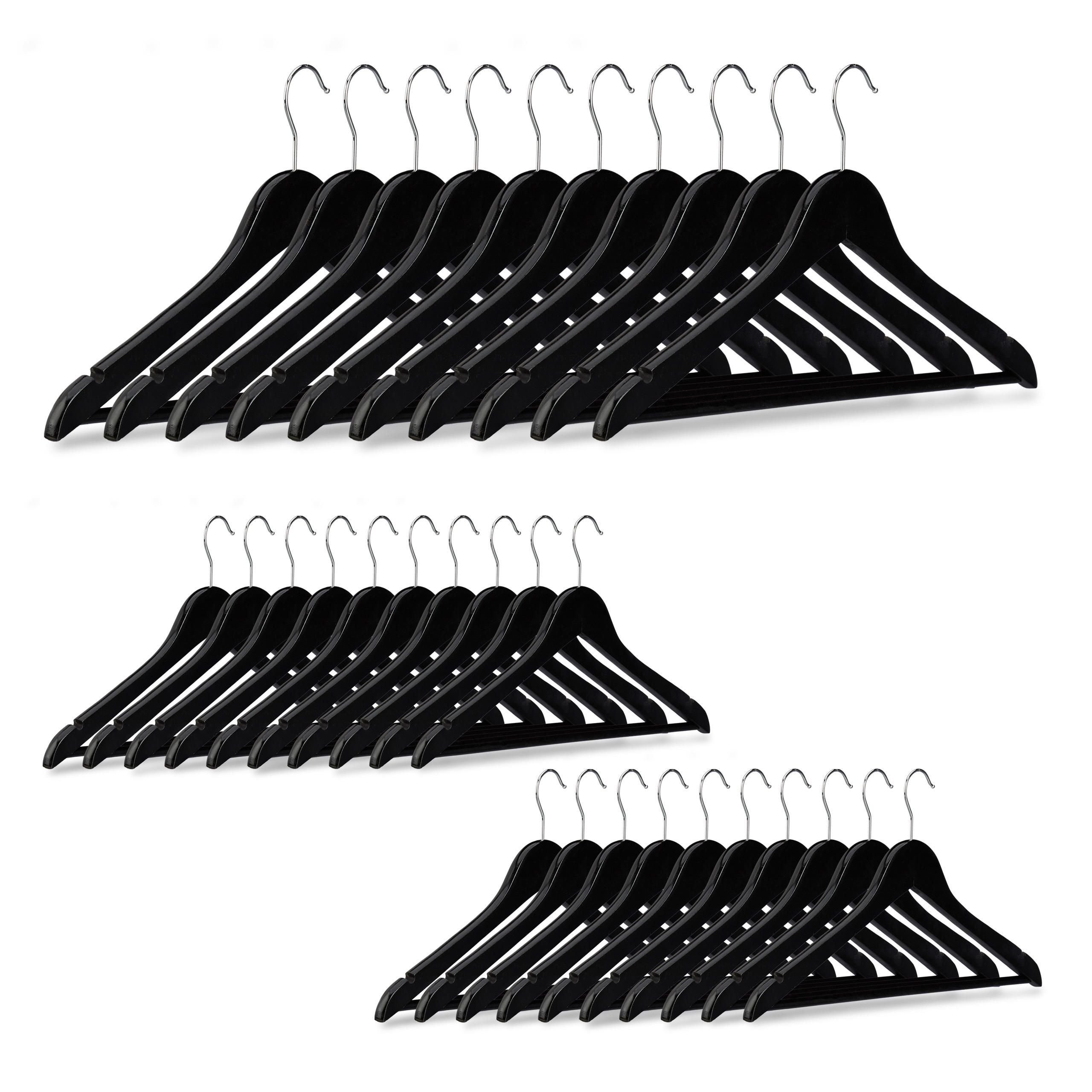 30XVEŠIAKY - čierna, kov/drevo (1cm) - Relaxdays