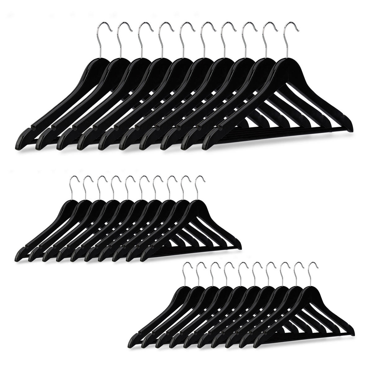 30XVEŠIAKY - čierna, kov/drevo (1cm) - Relaxdays