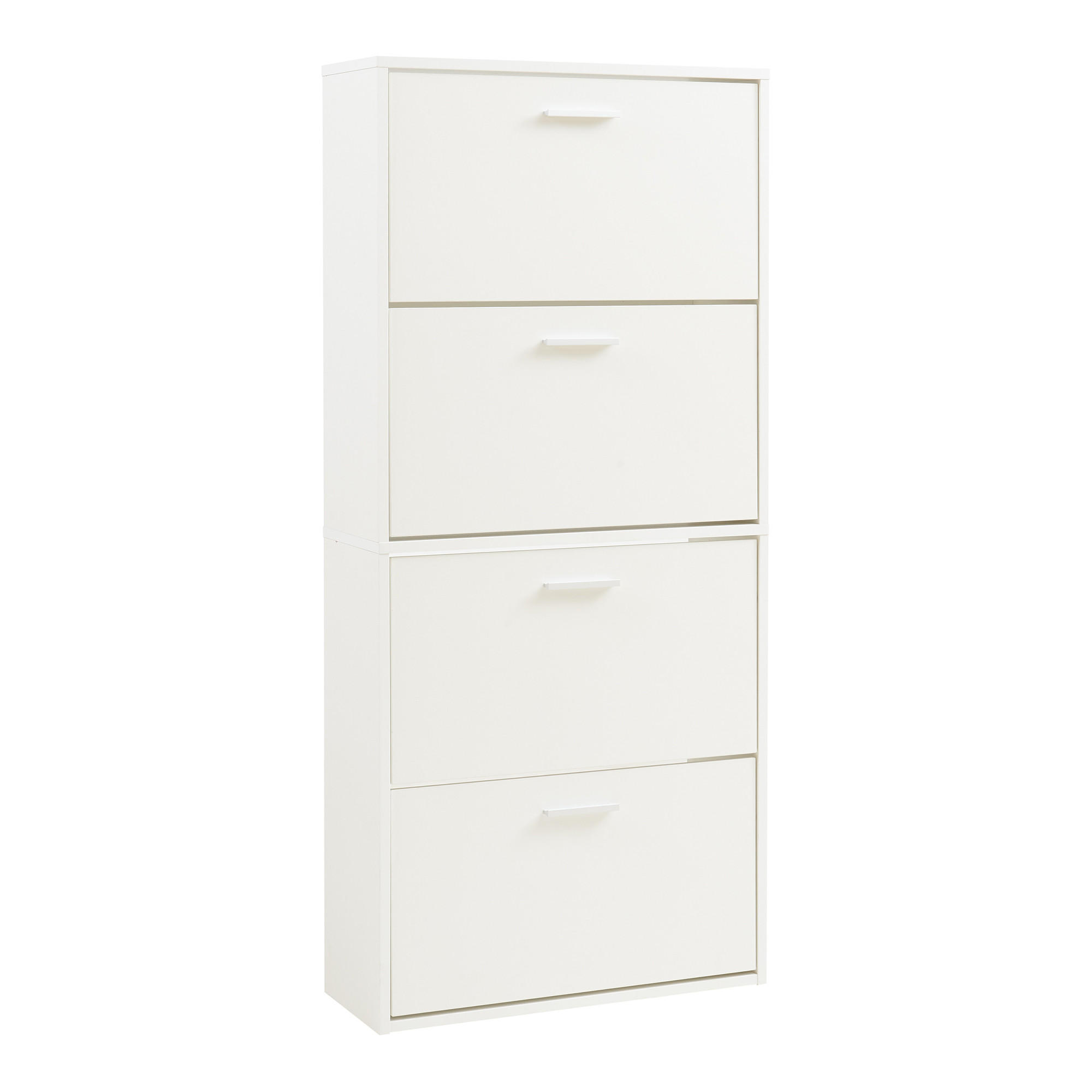 SCHUHSCHRANK Sykkylven - Weiß, Holzwerkstoff (60/134/24cm) - [en.casa]
