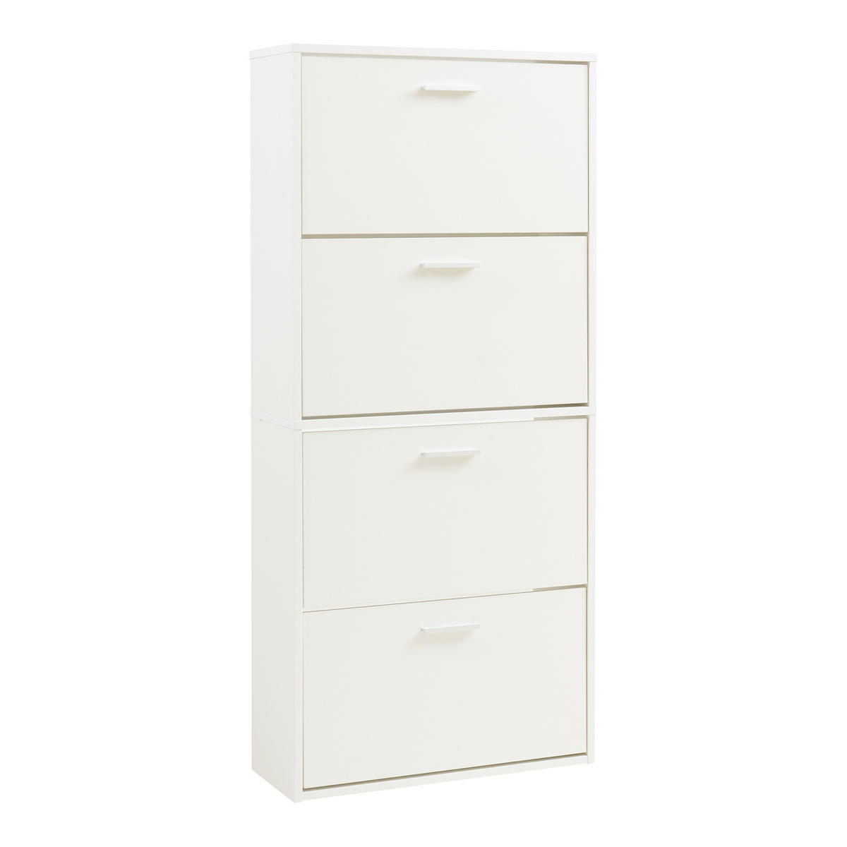 SCHUHSCHRANK Sykkylven - Weiß, Holzwerkstoff (60/134/24cm) - [en.casa]