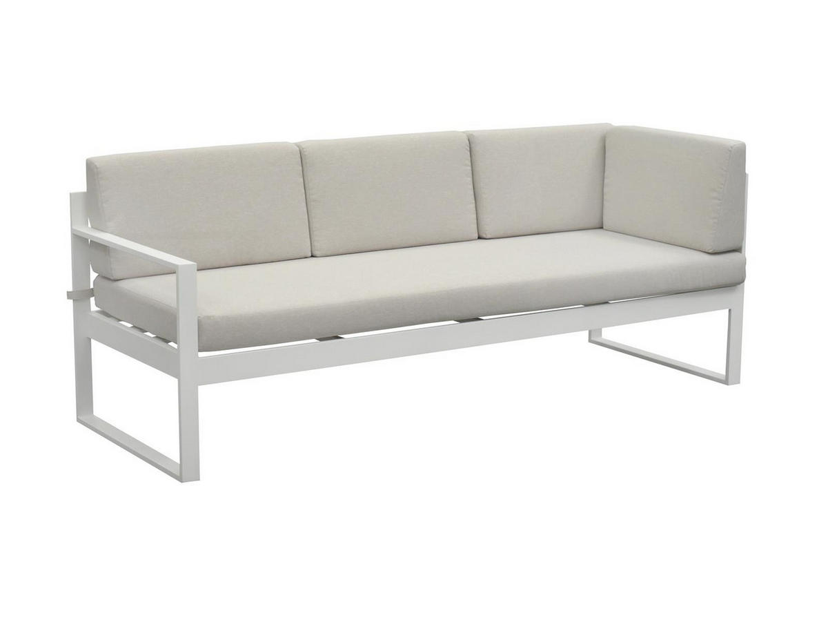 GARTEN-ECKLOUNGE Lusso Weiß Aluminium für 5 Personen - Weiß, Kunststoff - Green Spirit