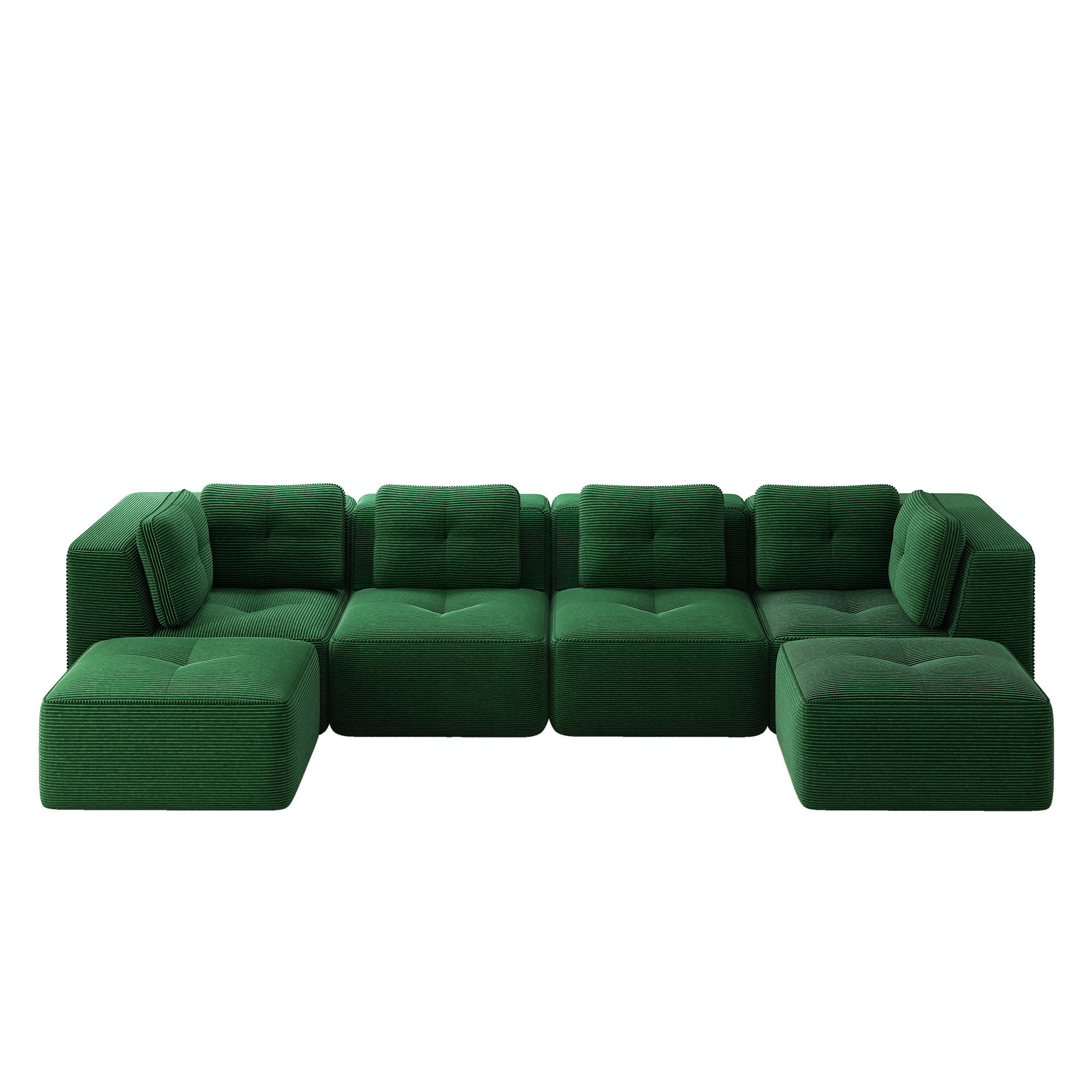 WOHNLANDSCHAFT Cord Grün - Grün, Textil (386/69/177cm) - WISHDOR