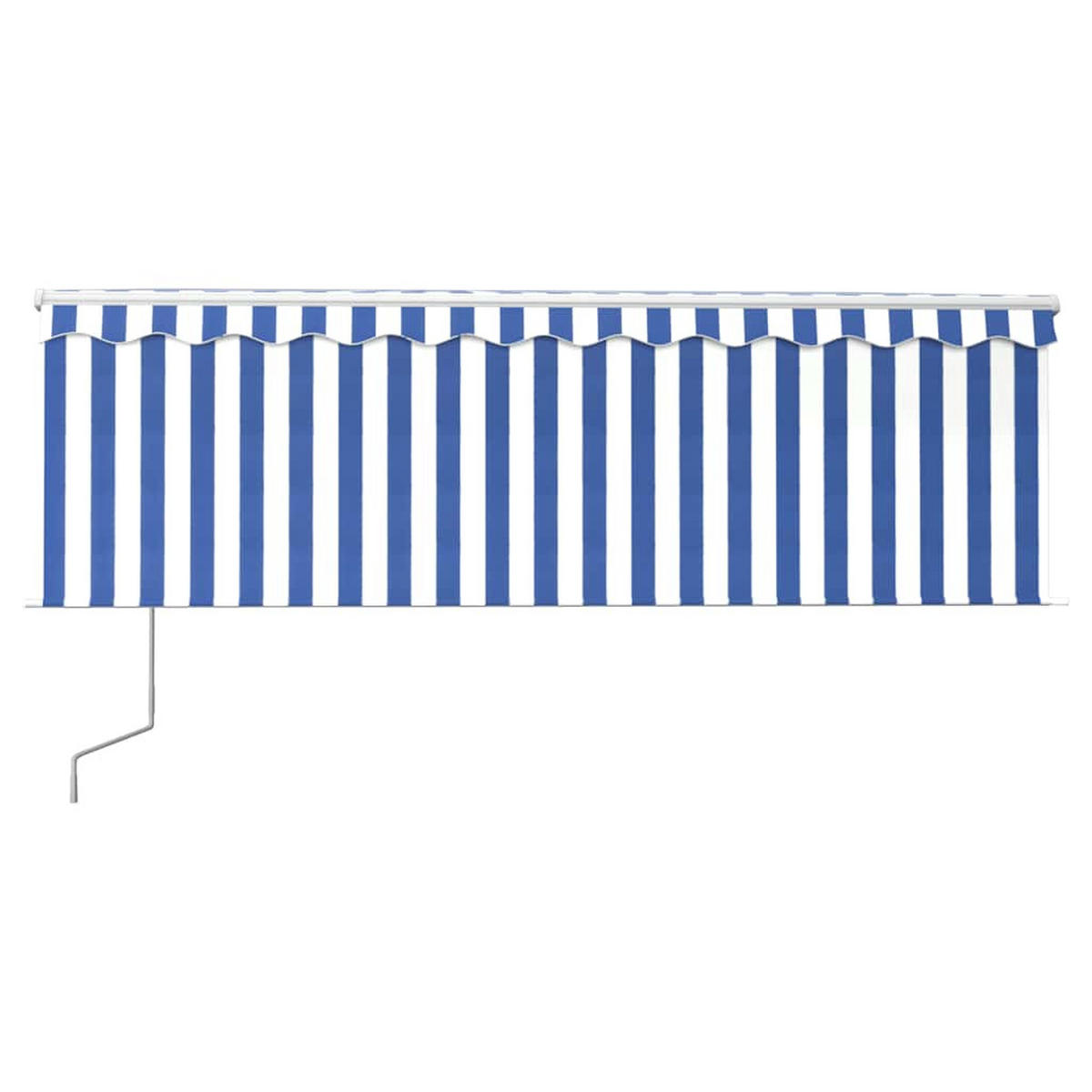 MARKISE Automatisch Einziehbar mit Volant 4x3 m Blau - Blau, Metall (400/1/400cm) - furnicato