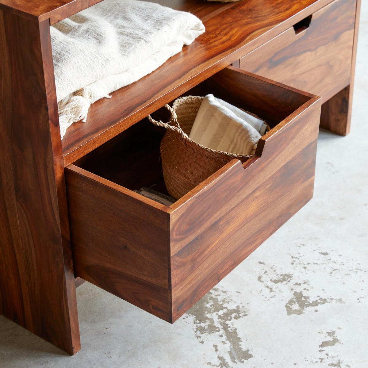 WASCHTISCHUNTERSCHRANK Kwarto Braun aus Palisander - Braun, Holz (110/75/45cm) - Tikamoon