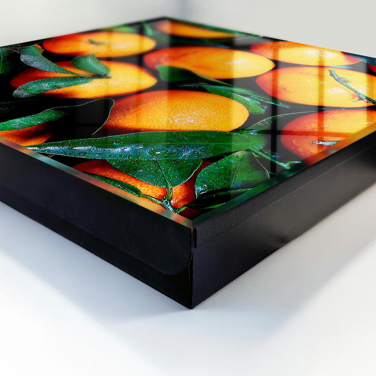 SCHLÜSSELBOX Schwarz 30x30 cm- Türöffnung nach rechts - Frisches Obst - Orange, Metall (30/30/5cm) - TULUP