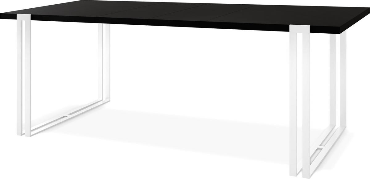 ESSTISCH Lilo rechteckig ausziehbar, Schwarz 140-240/80/76 cm - Schwarz/Weiß, Holzwerkstoff/Metall (80/240/76cm) - WFL GROUP