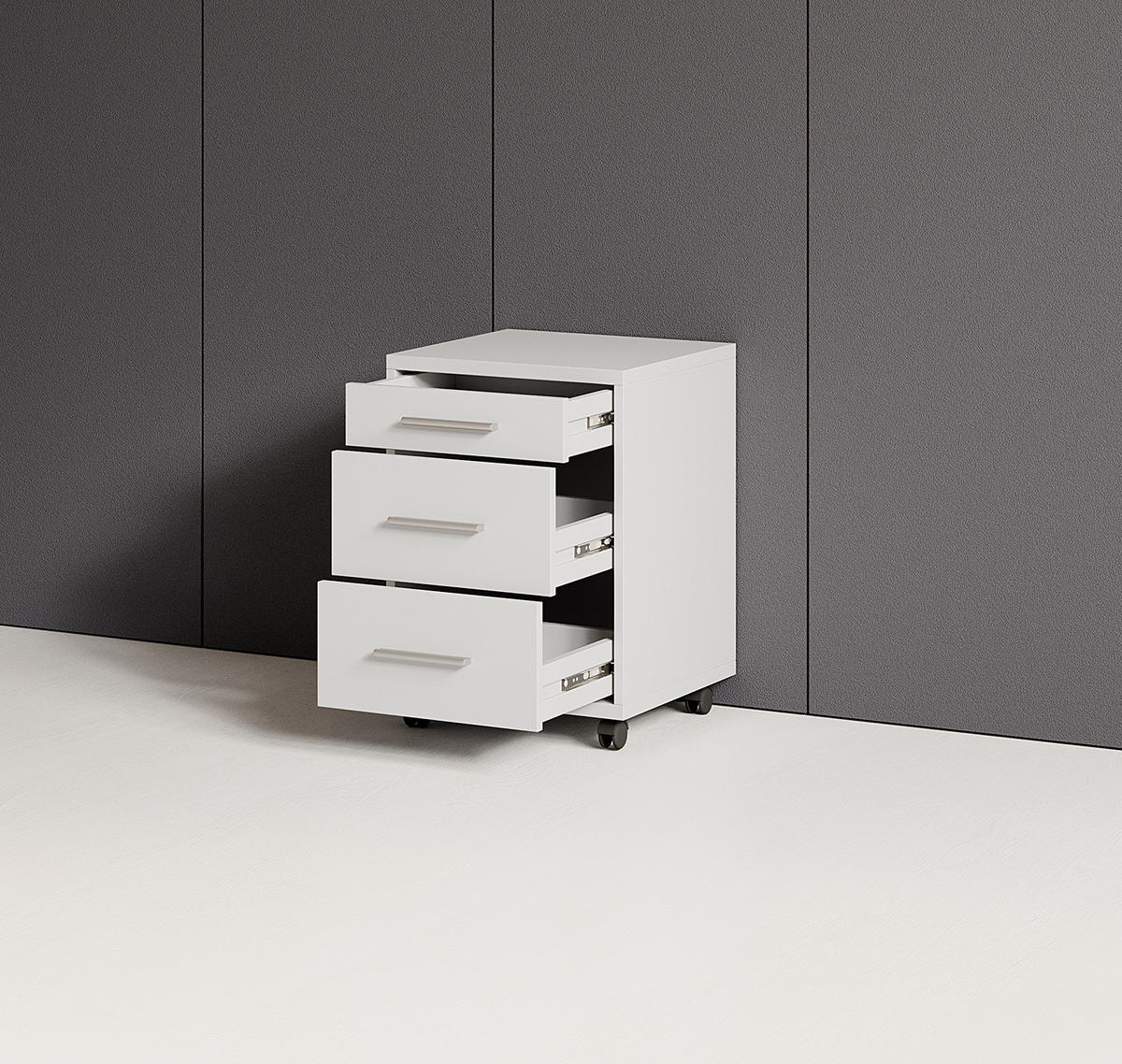 ROLLCONTAINER - Weiß, Holzwerkstoff/Kunststoff (40/56/39cm) - home24