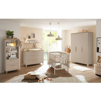 BABYZIMMER Hilda 5 teilig in Kaschmir und Mauvella Oak - Kinderzimmer Komplett Set - Beige, Holzwerkstoff (80/200/120cm)