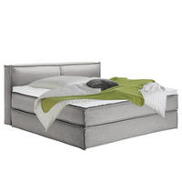 BOXSPRINGBETT mit Kopfteil - Premium - Grau, Textil (200/220cm) - home24