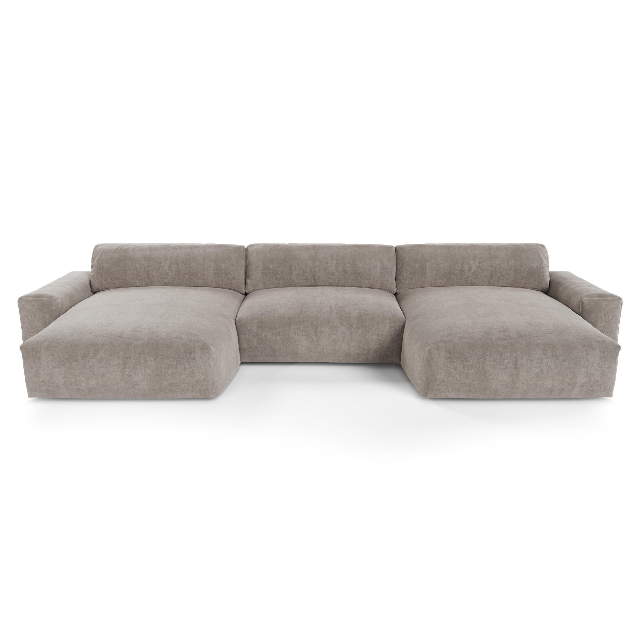 WOHNLANDSCHAFT Samt Taupe 420cm - Taupe, Textil (420/75/174cm) - Sia Home