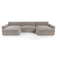 WOHNLANDSCHAFT Samt Taupe 420cm - Taupe, Textil (420/75/174cm) - Sia Home