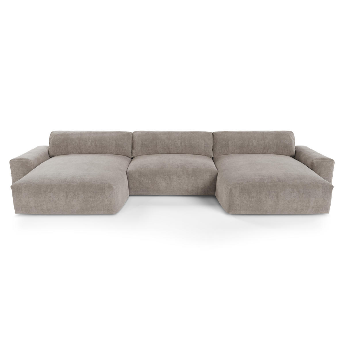 WOHNLANDSCHAFT Samt Taupe 420cm - Taupe, Textil (420/75/174cm) - Sia Home