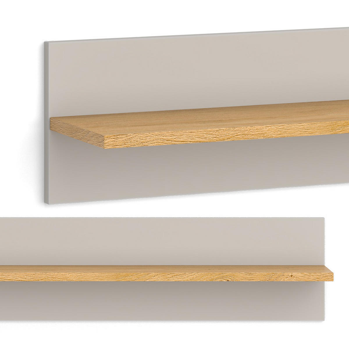 NÁSTĚNNÁ POLICE Malia Kašmír/Řemeselné - kašmírová/světle šedá, kompozitní dřevo (70/20/18.4cm) - VitaliSpa