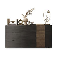 BUFFET 2 Türen 3 Schubladen L181 cm - Pluton - Nussbaumfarben, Holzwerkstoff (44/84/181cm) - Calicosy