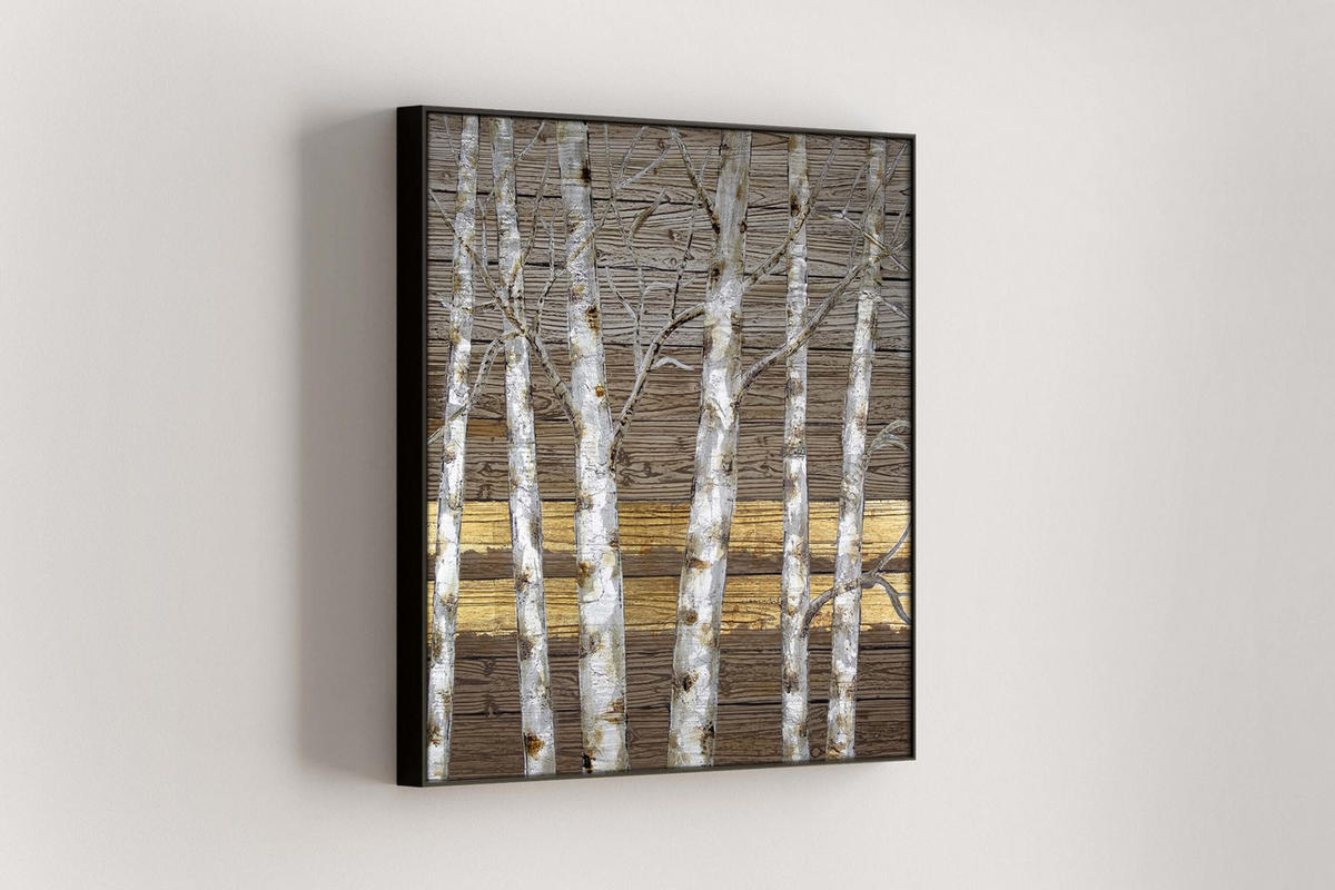 RUČNĚ MALOVANÝ AKRYLOVÝ OBRAZ ZLATÝ/BÉŽOVÝ, 80/80 CM - zlatá/béžová, dřevo/textil (80/80cm) - KUNSTLOFT