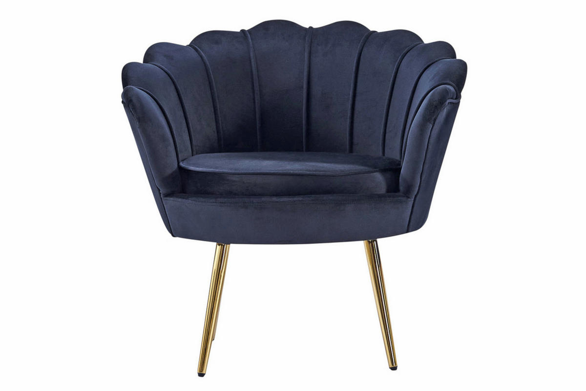 SESSEL BIGCHAIR - Goldfarben/Schwarz, Textil/Metall (70/78/52cm) - SAM