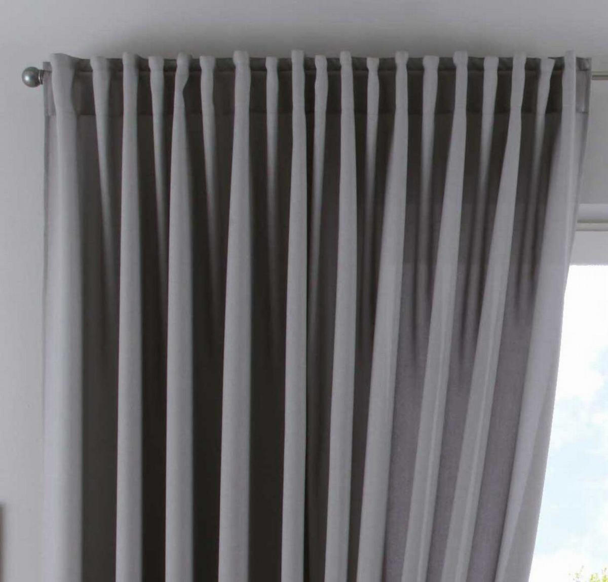 SCHLAUFENGARDINE »Palermo« HxB 250x300 cm Grau - Grau, Textil (300/250cm) - Gardinenbox