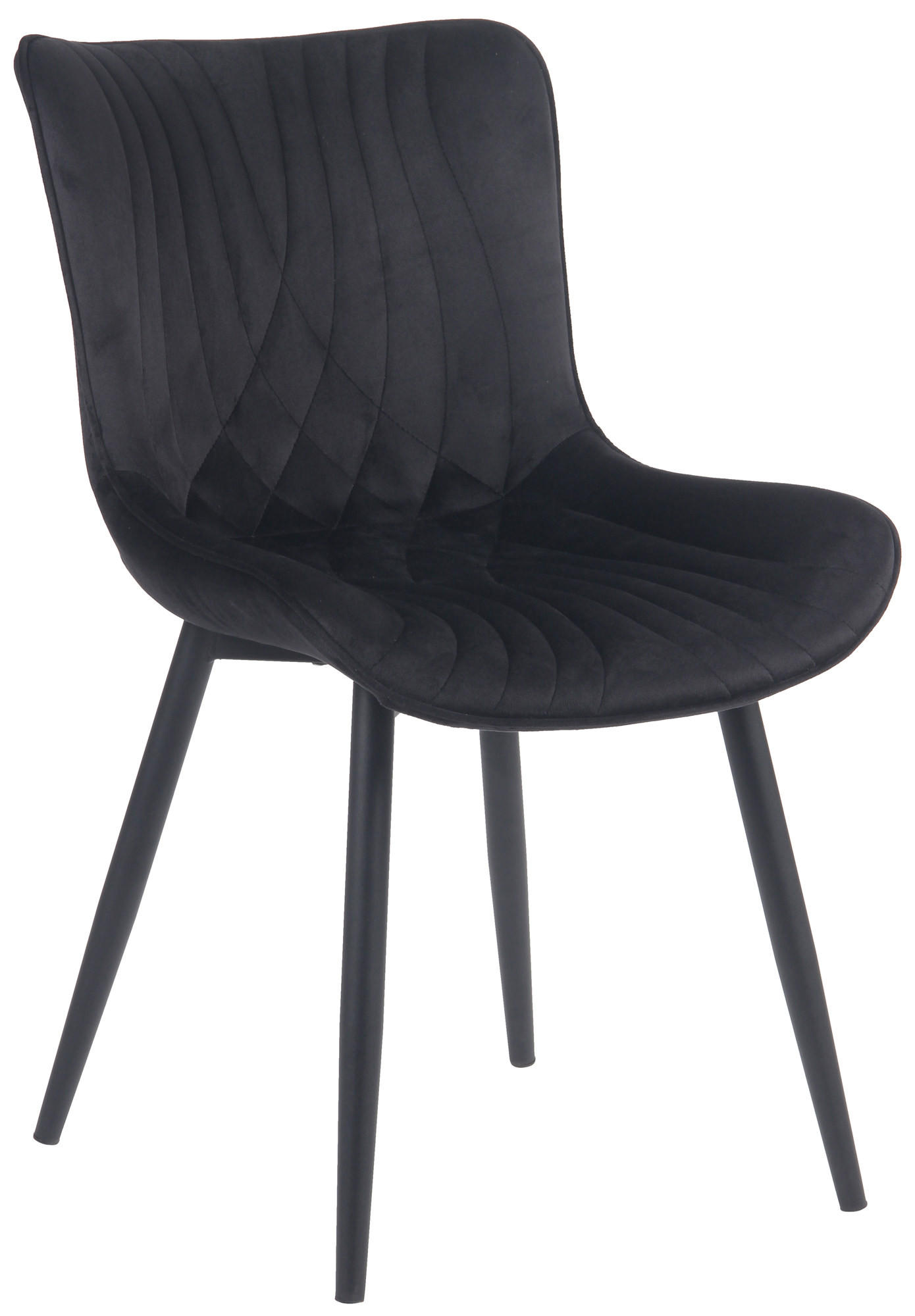 STUHL Samt schwarz - Schwarz, Textil/Metall (50/80.5/62cm) - CLP