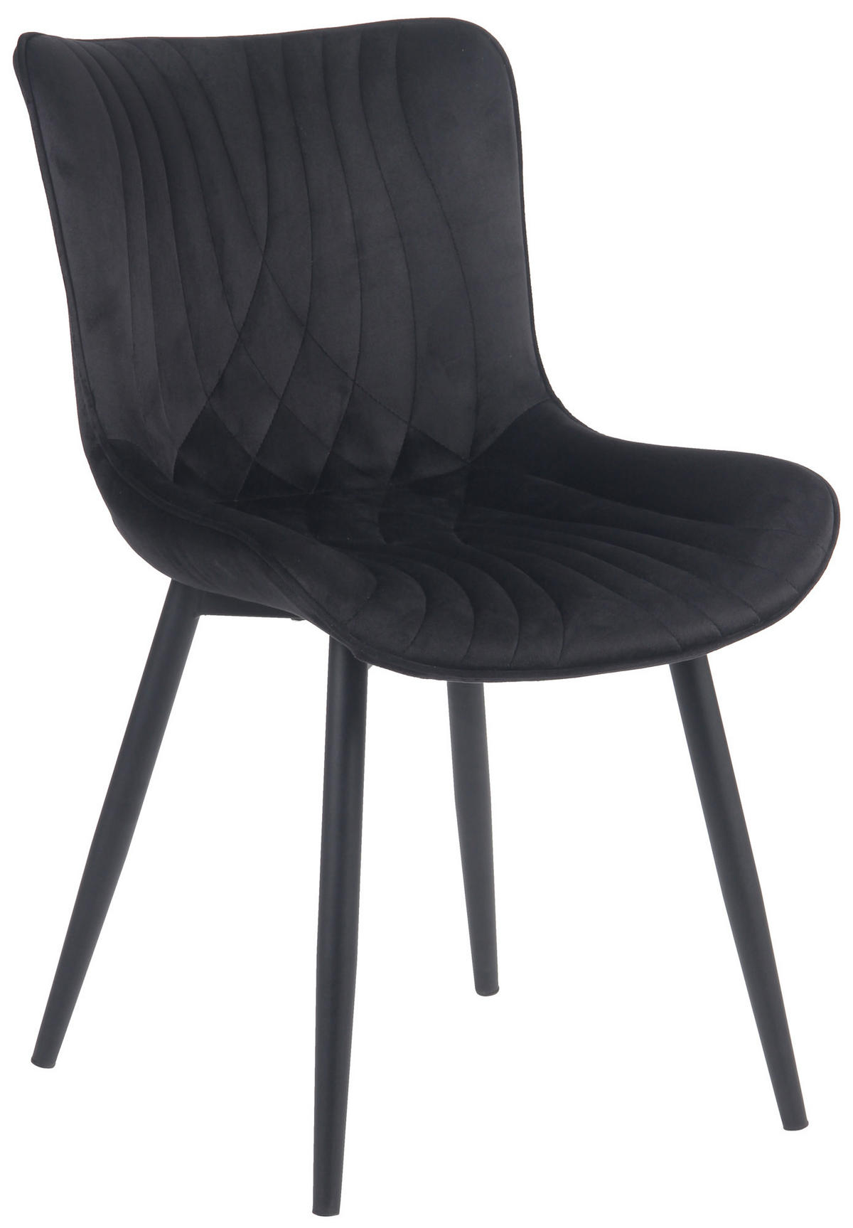 STUHL Samt schwarz - Schwarz, Textil/Metall (50/80.5/62cm) - CLP