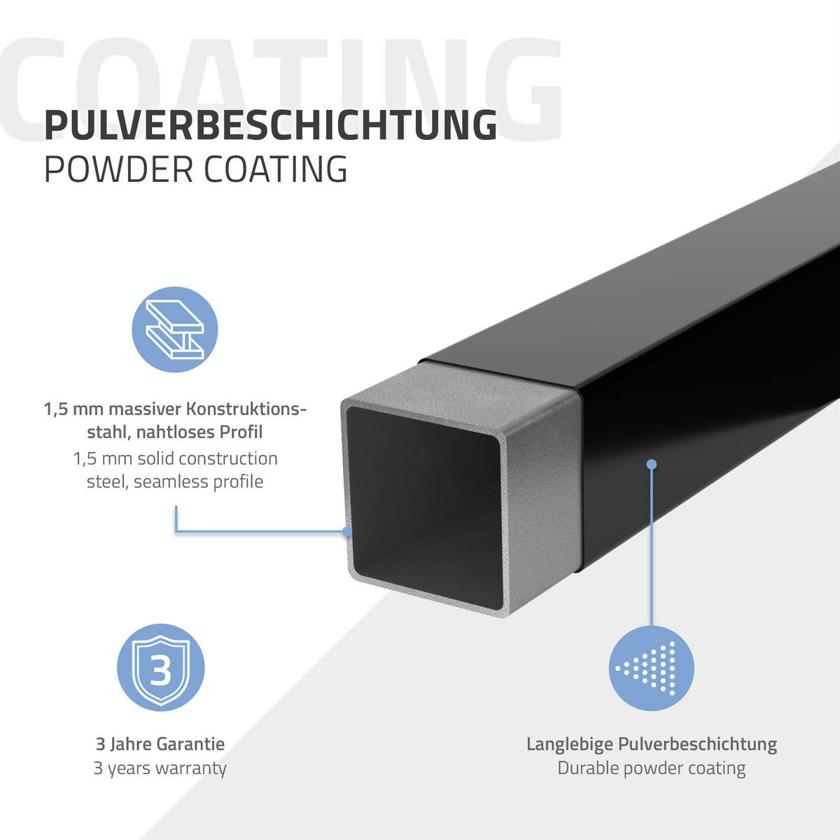 KLEIDERSTANGE - Schwarz, Metall (30/6.5/112cm) - ML-DESIGN