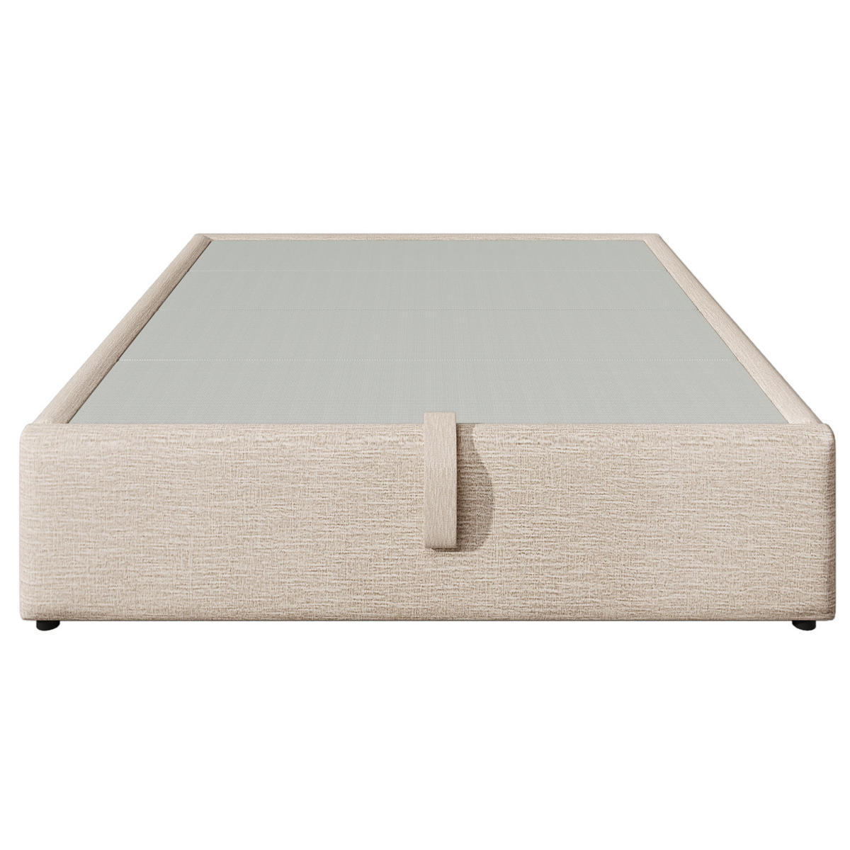 BETT mit Stauraum und USB/Type-C 160x200 cm Leinen Beige Natur - Beige, Metall (160/200cm) - Meubliv