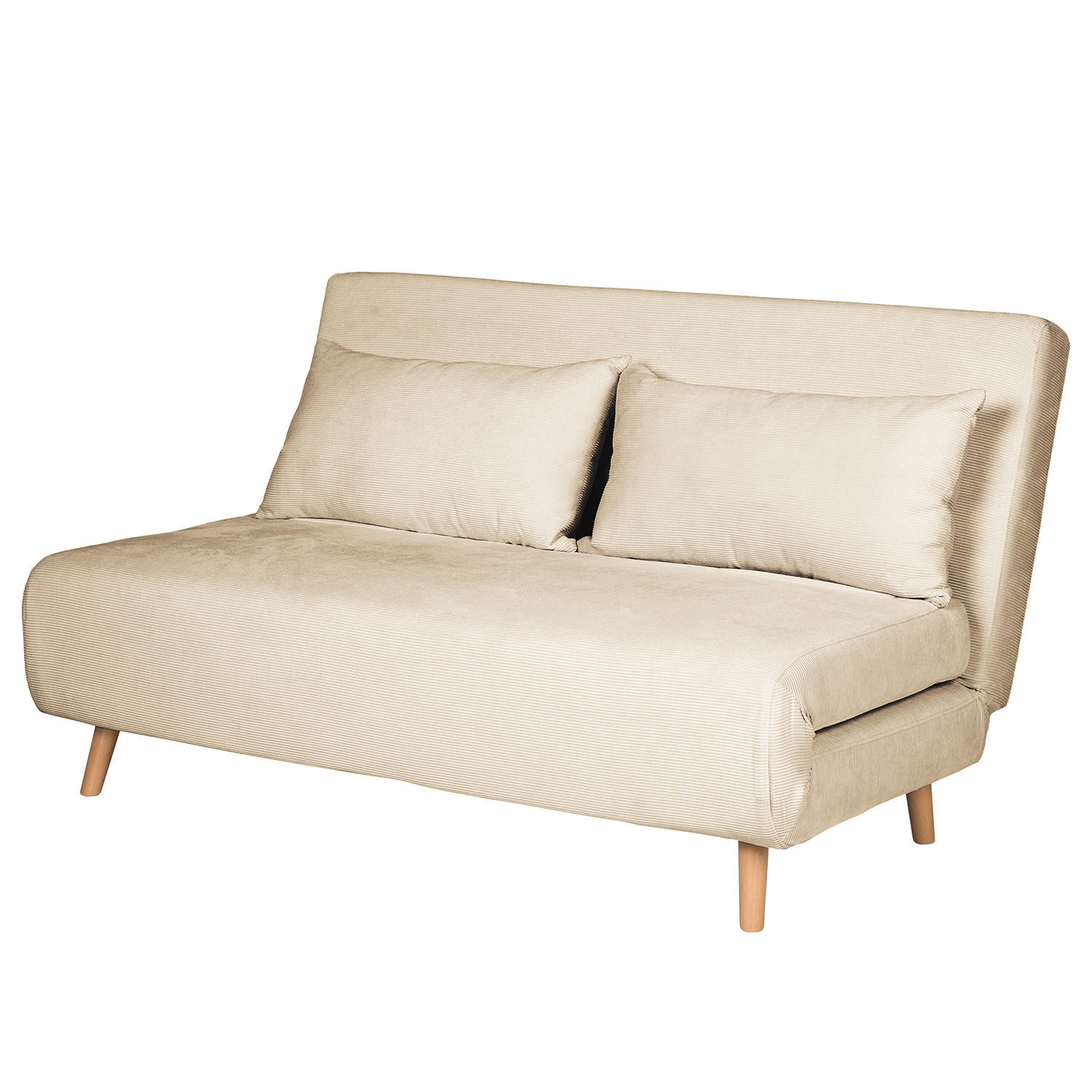 SCHLAFSOFA - Beige/Buchefarben, Holz/Buchenholz (141/81/90cm) - home24