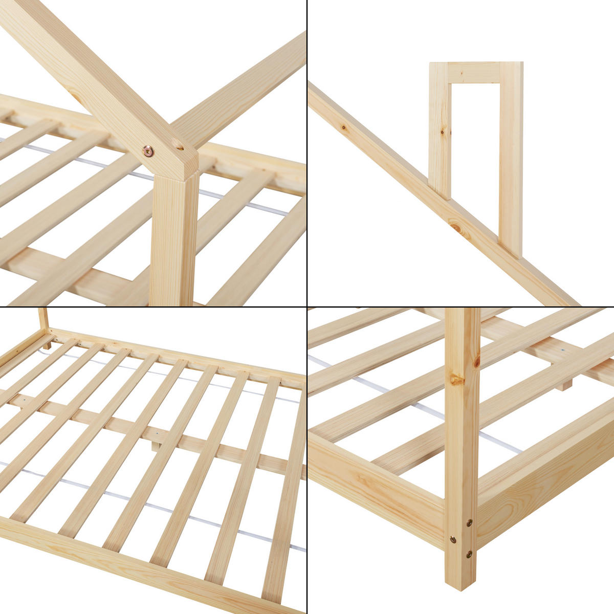 KINDERBETT Siuntio - Naturfarben, Holz (140/200cm) - [en.casa]