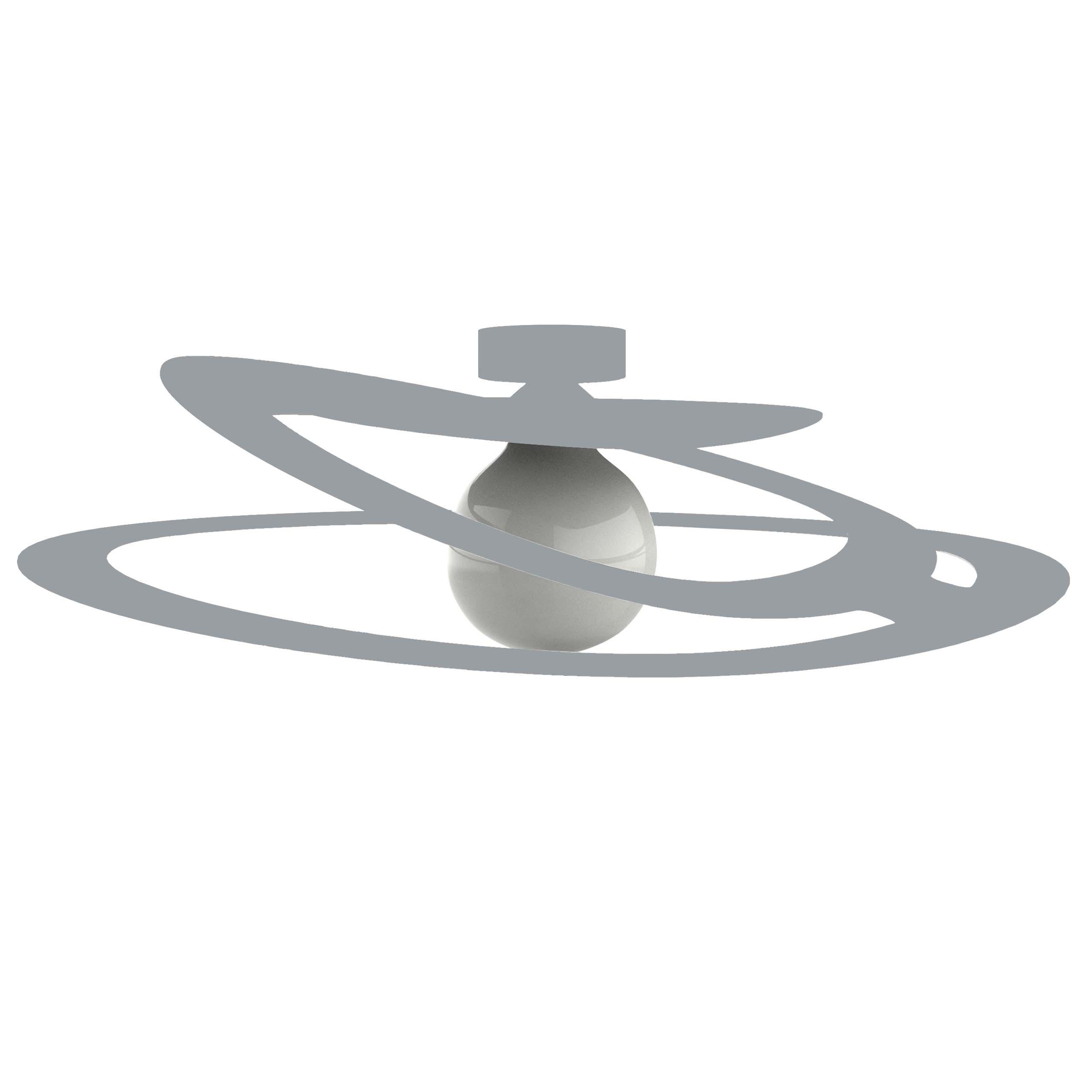 DECKENLEUCHTE - Grau, Metall (51/60/7.5cm) - Lumicom