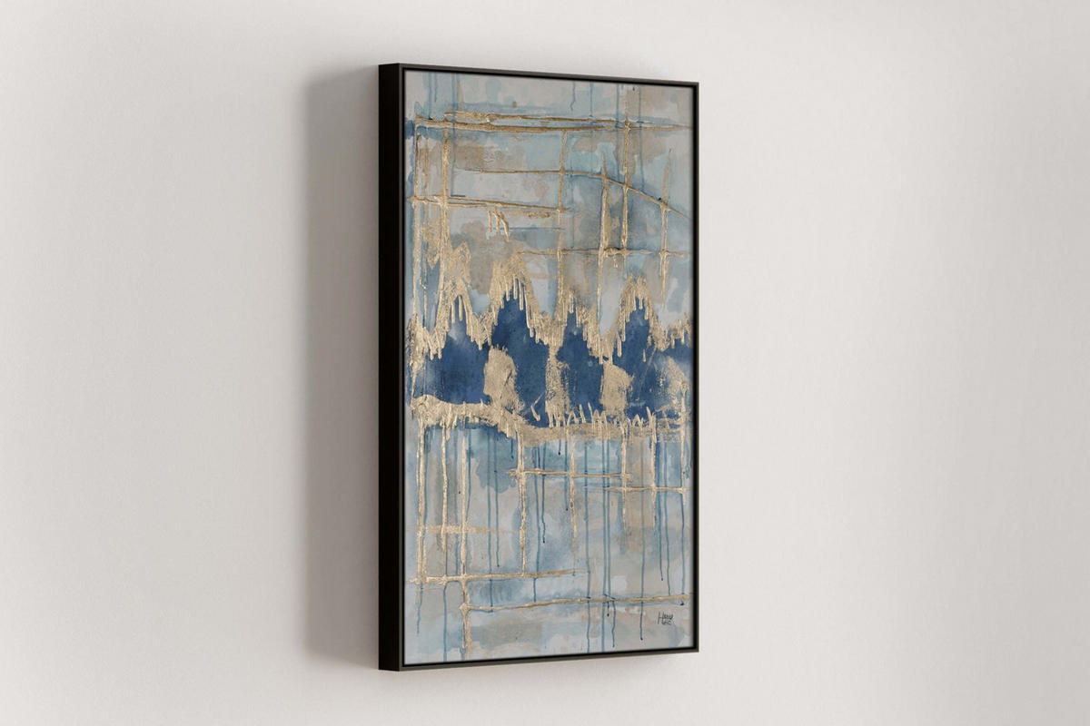OLEJOMALBA 60/90 cm, Moře a pláž - zlatá, dřevo/textil (60/90cm) - KUNSTLOFT