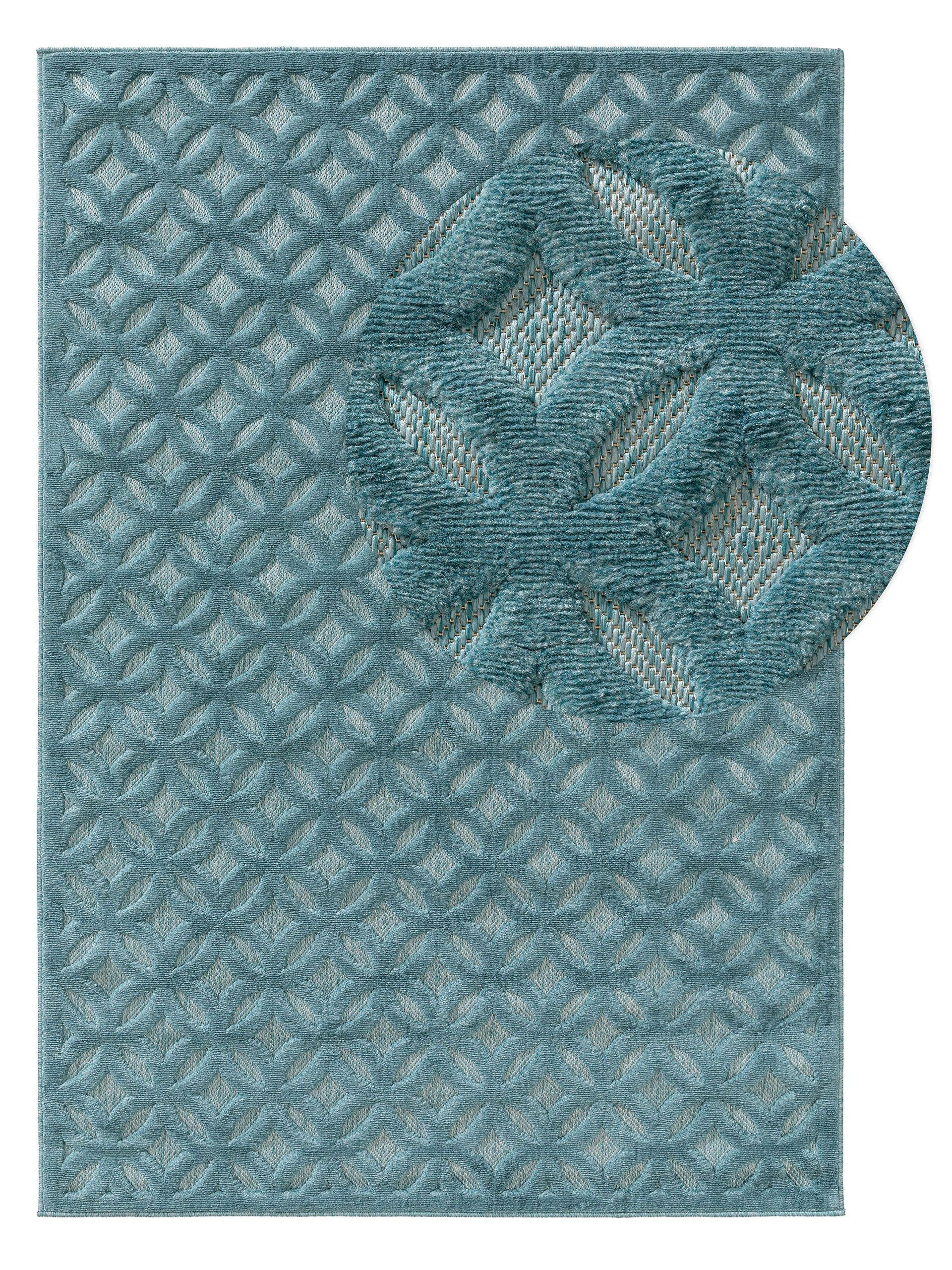 OUTDOORTEPPICH Bonte Türkis 160x230 cm - Türkis, Textil (160/230cm) - benuta Nest